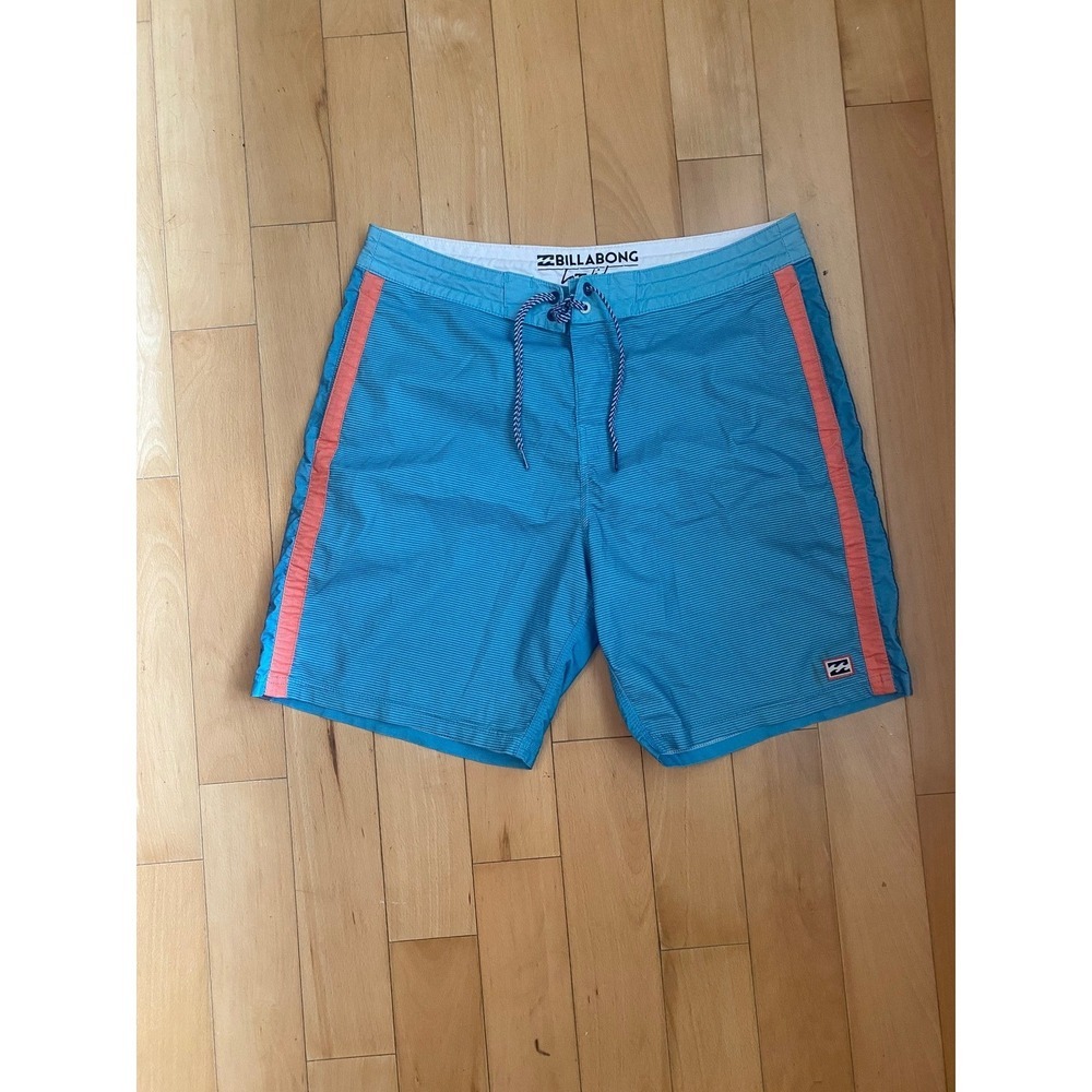Billabong Board Shorts Mens 32 Blue Lo Tides Striped‎ Recycler Swim Trunks